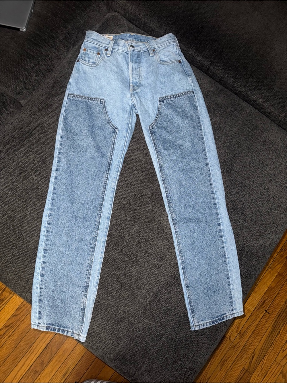 Levi’s Premium 501 ’90s Panel Jeans Light Wash Straight Leg W23 L30 - Picture 2 of 13